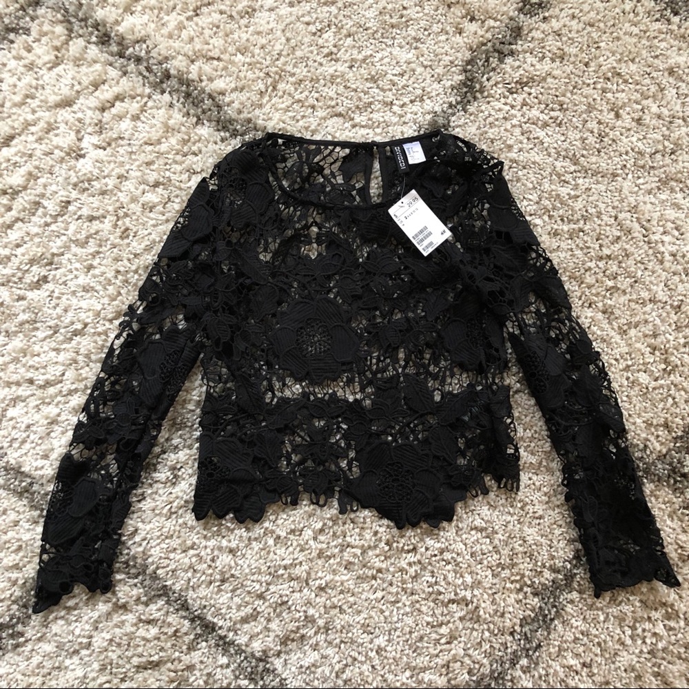 H&M Black Lace Top